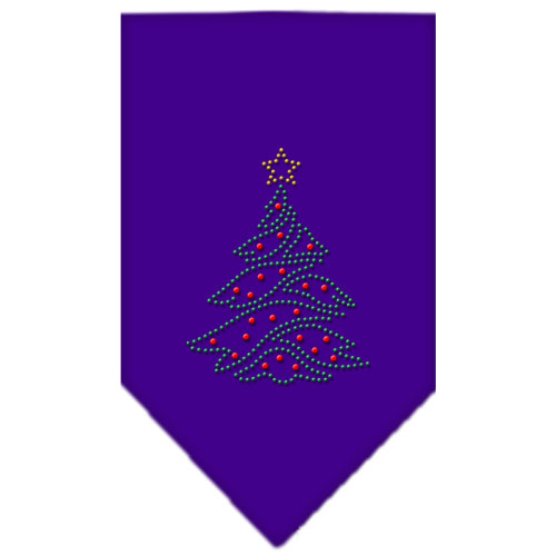 Christmas Tree Rhinestone Bandana Purple Large